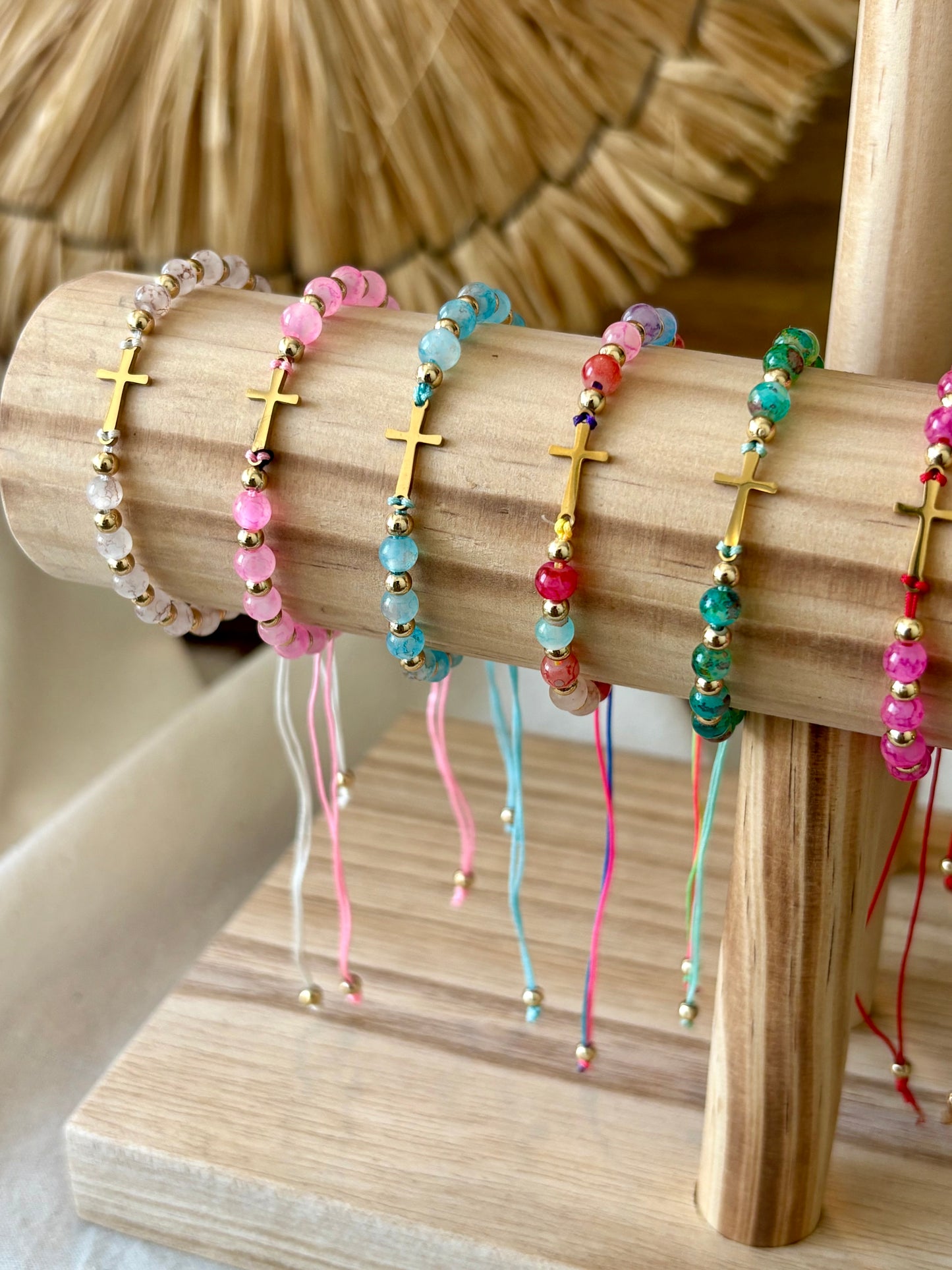 Pulseira contas e cruz | Minhámê