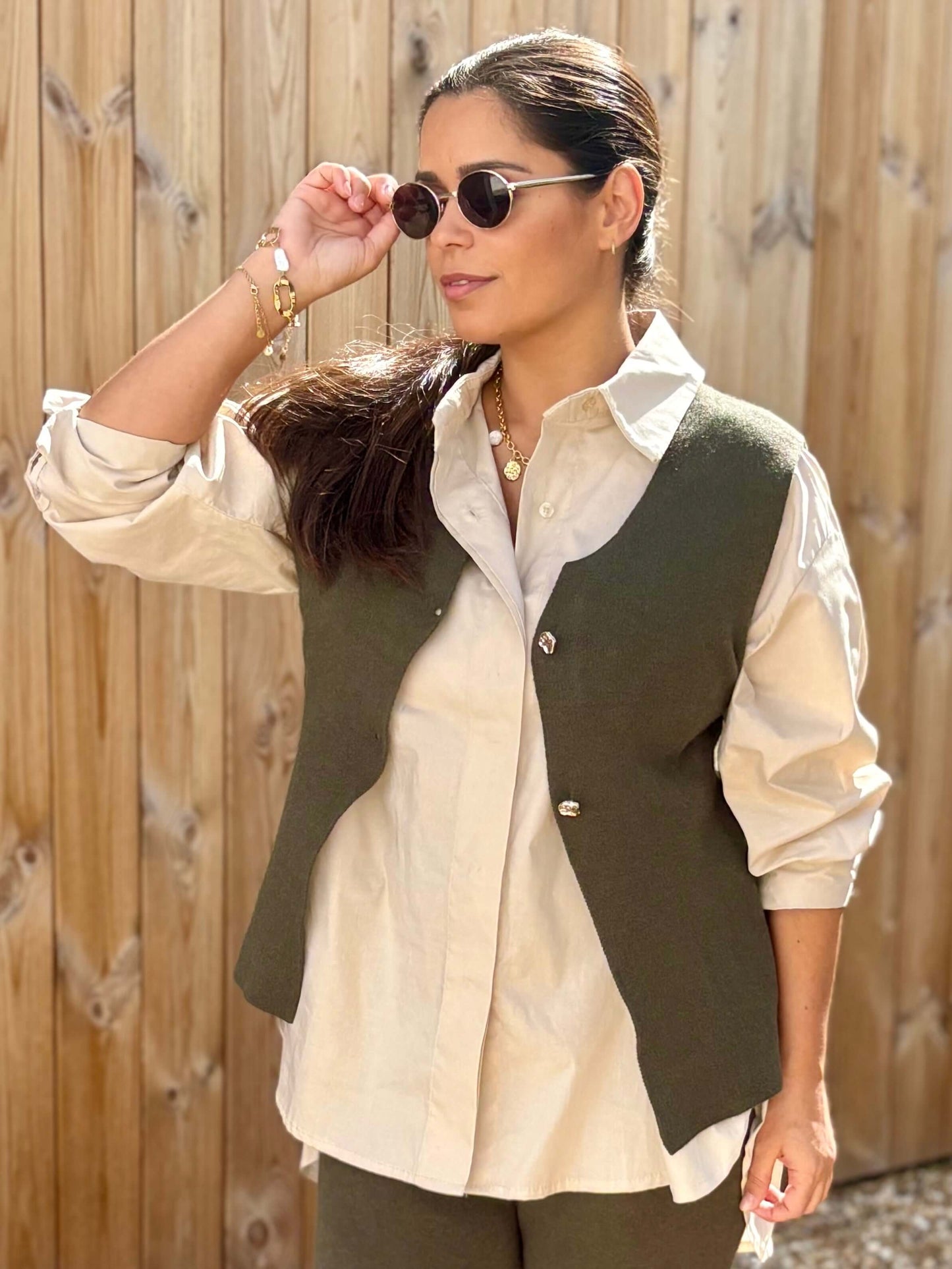 Conjunto de malha Bege | Minhámê