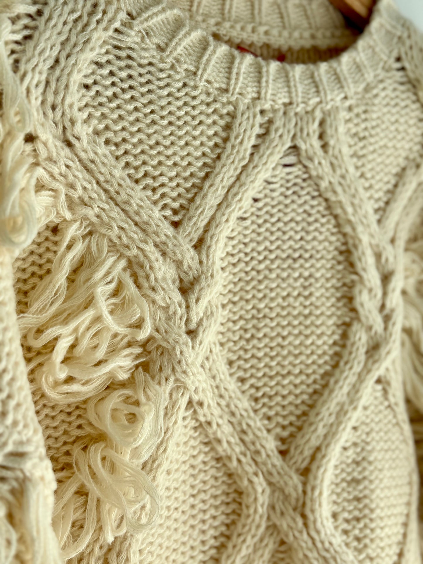 Camisola de malha texturada creme | Minhámê
