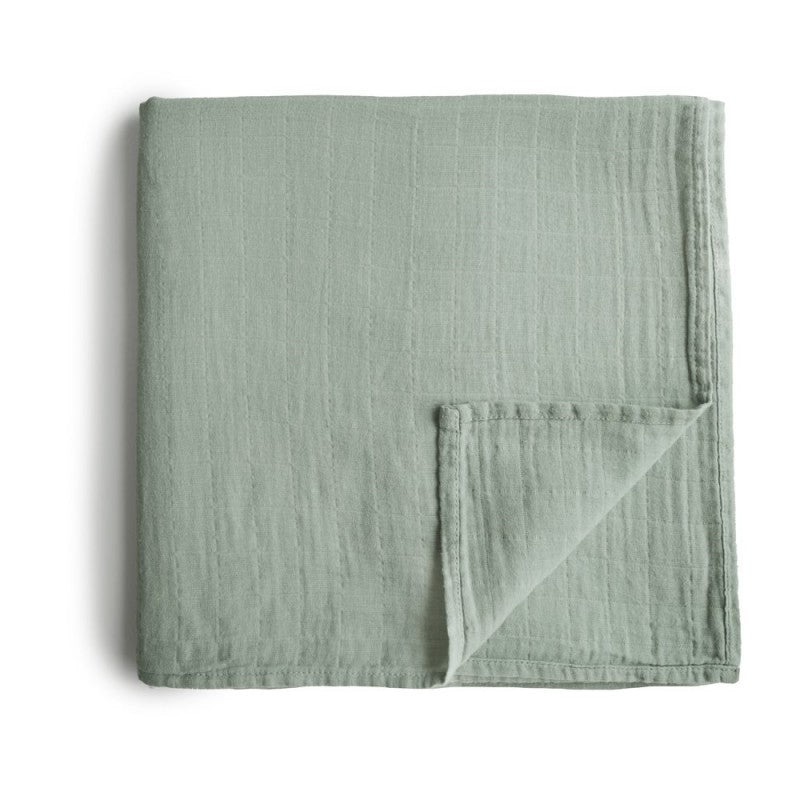 musselina swaddle para bebés e crianças na cor sage da marca mushie
