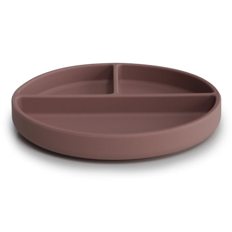 Prato em silicone com compartimentos e ventosa Cloudy Mauve | Mushie