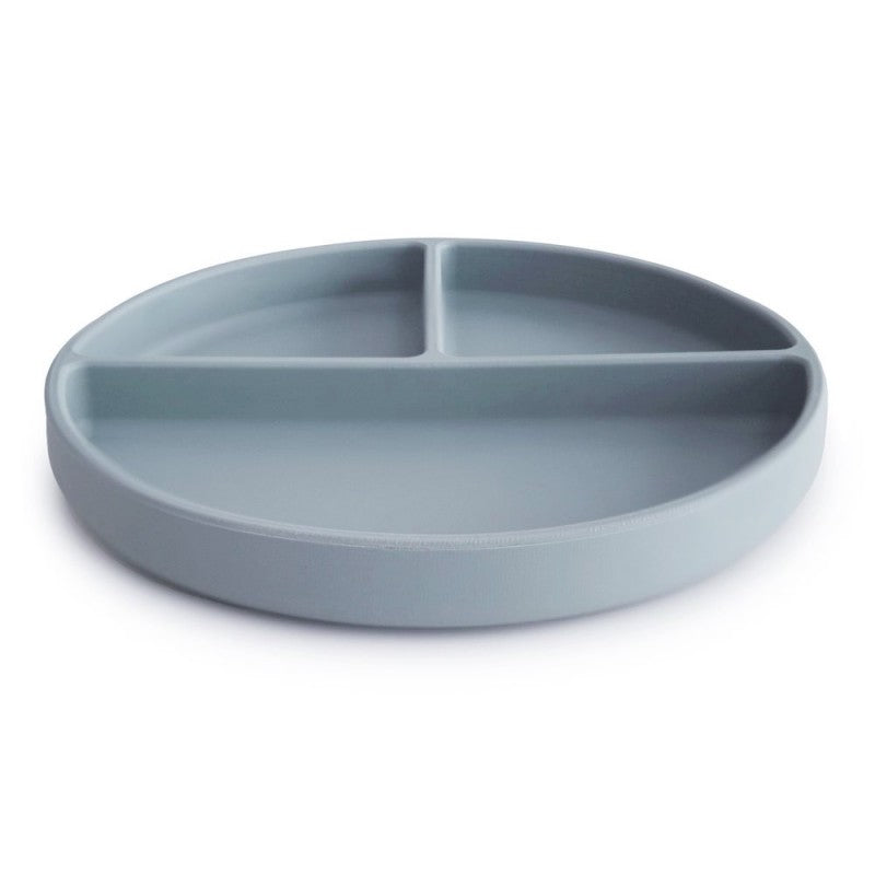 Prato em silicone com compartimentos e ventosa Powder Blue | Mushie