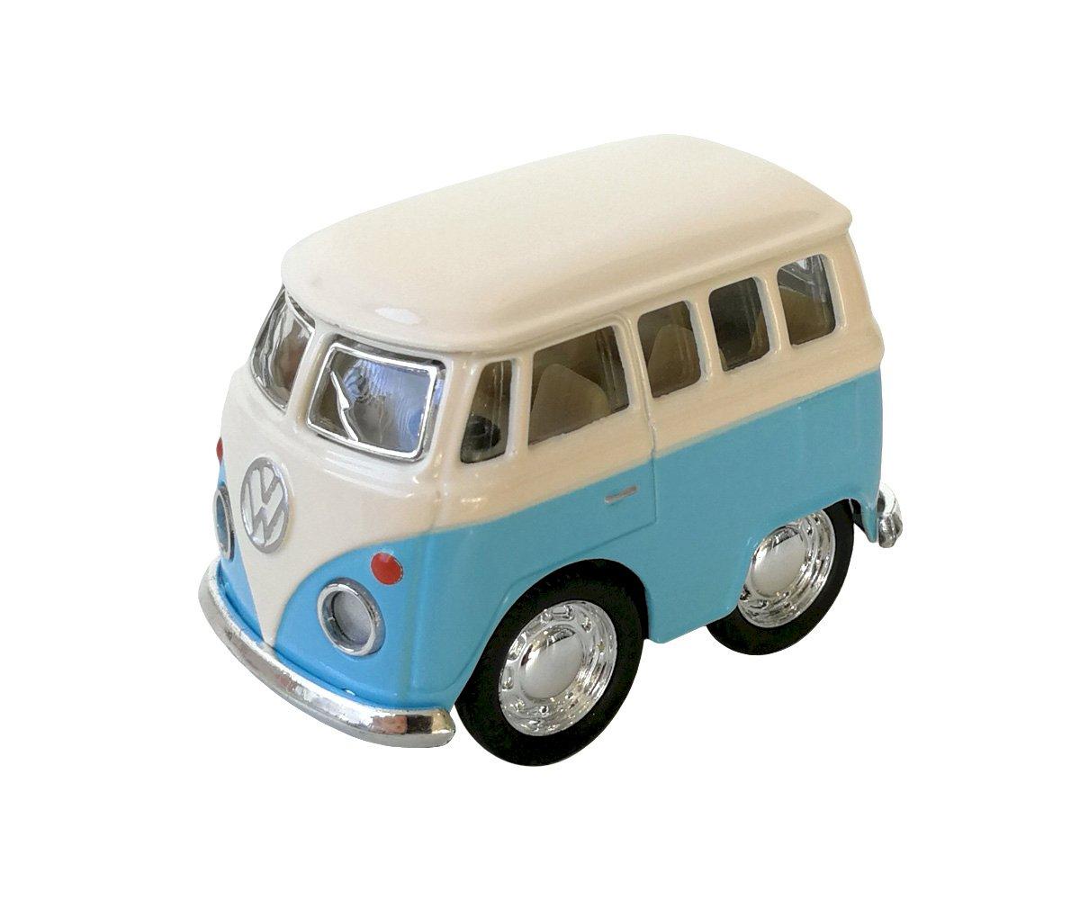 réplica brinquedo do modelo Van Volkswagen Beetle na cor azul da marca Tutete