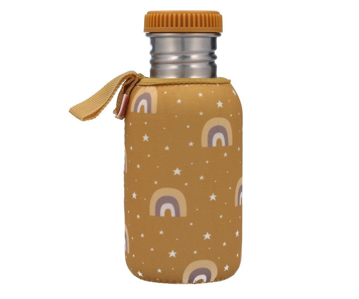 garrafa em aço com forro do tema rainbow mustard da marca tutete