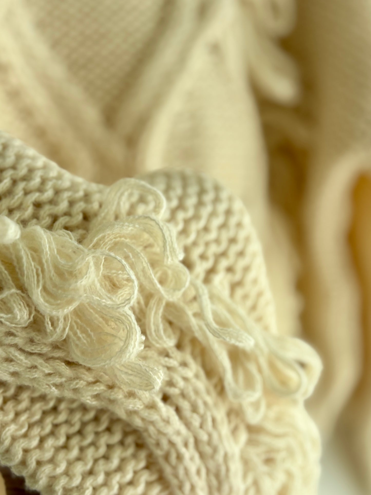 Camisola de malha texturada creme | Minhámê