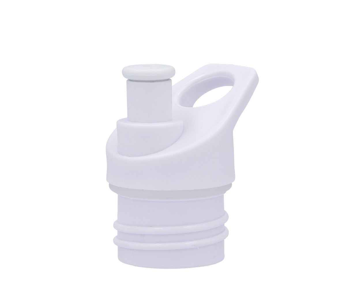 tampa com bebedouro anti-derrame para garrafa de aço na cor branco da marca tutete