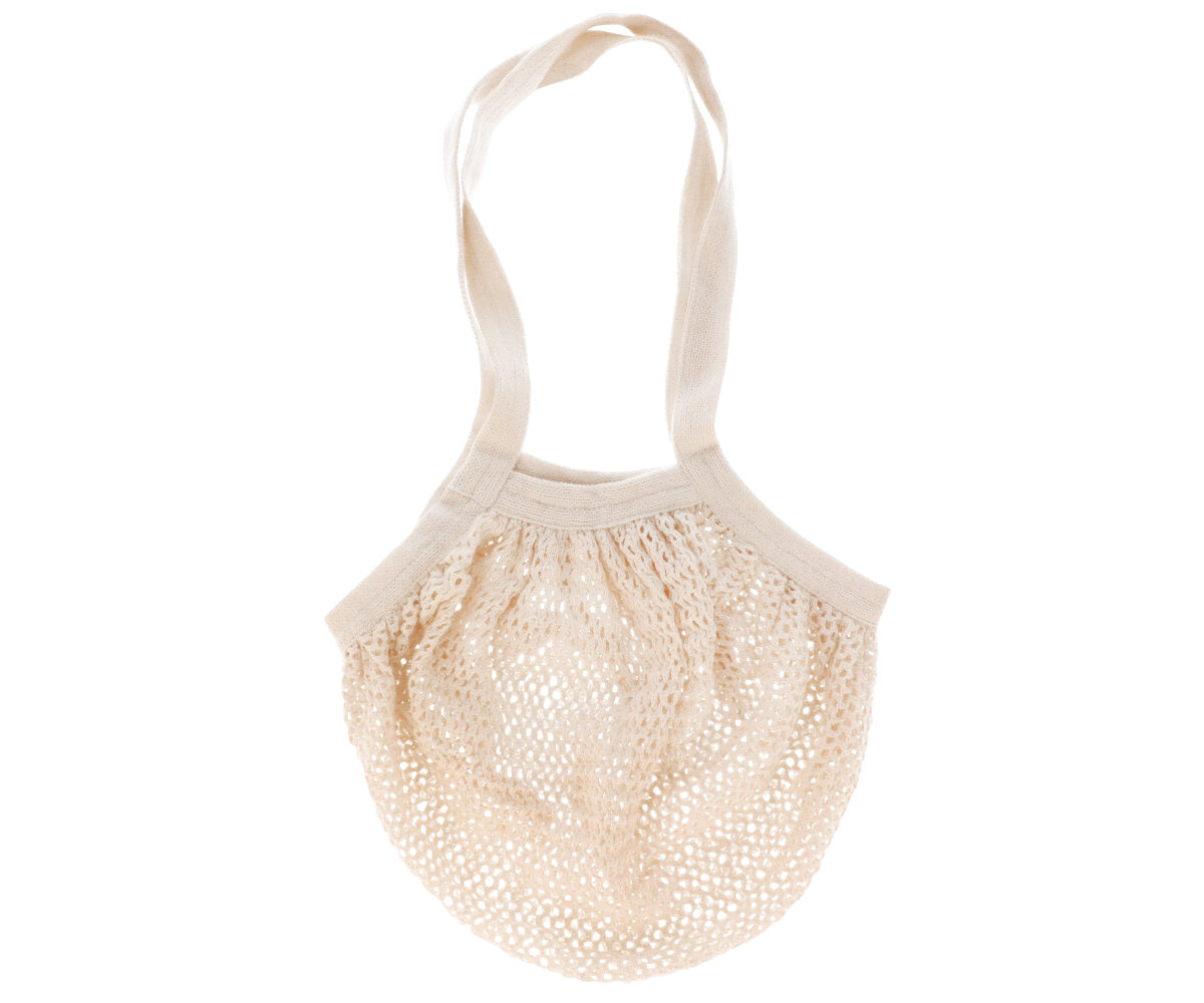 bolsa saco em malha de algodão na cor natural da marca tutete