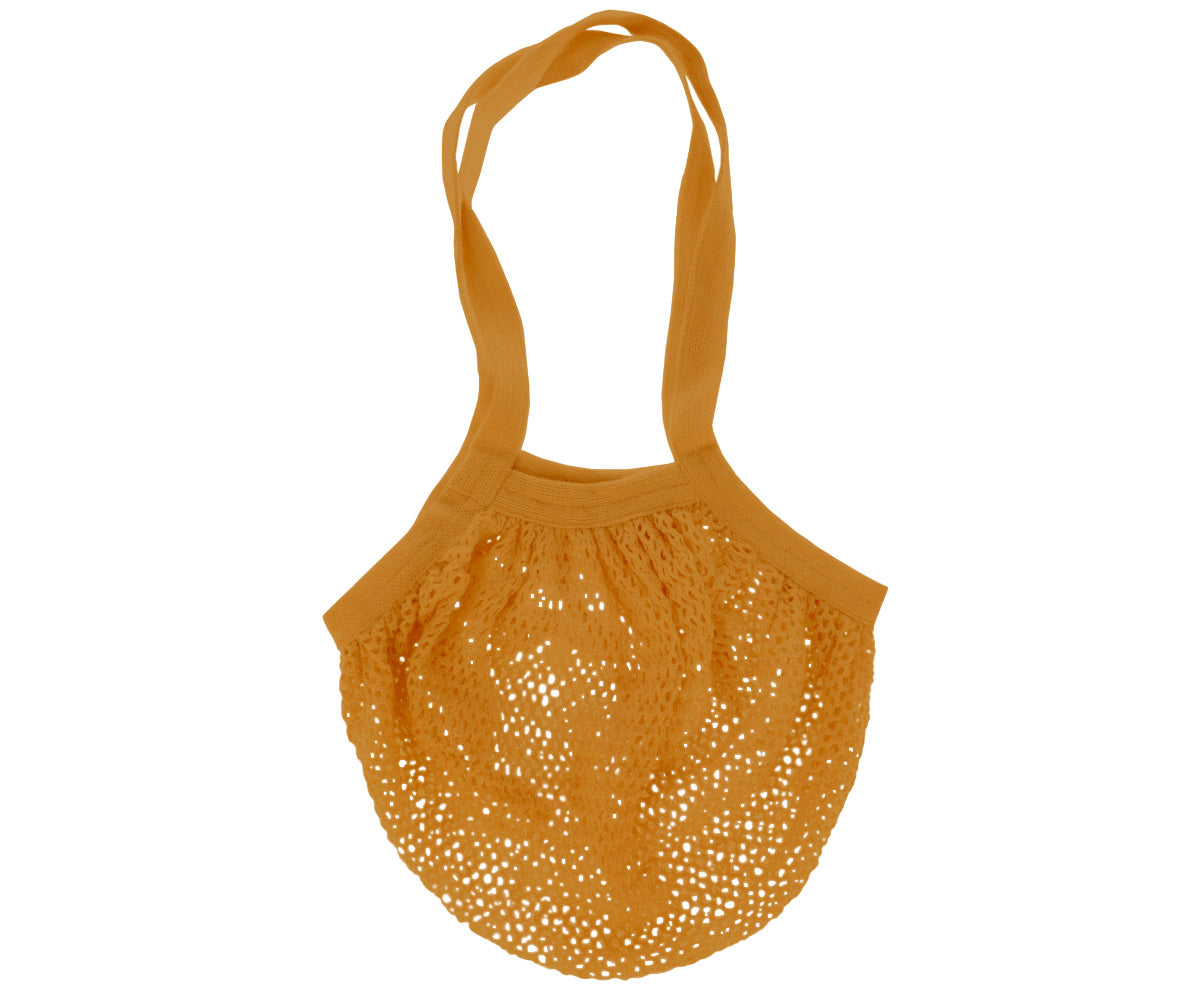 bolsa saco em malha de algodão na cor ocre da marca tutete