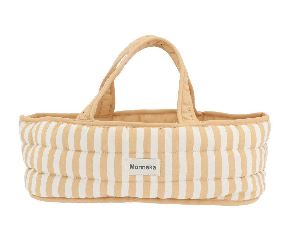 Alcofa para bonecas Stripes Caramel da marca Monneka