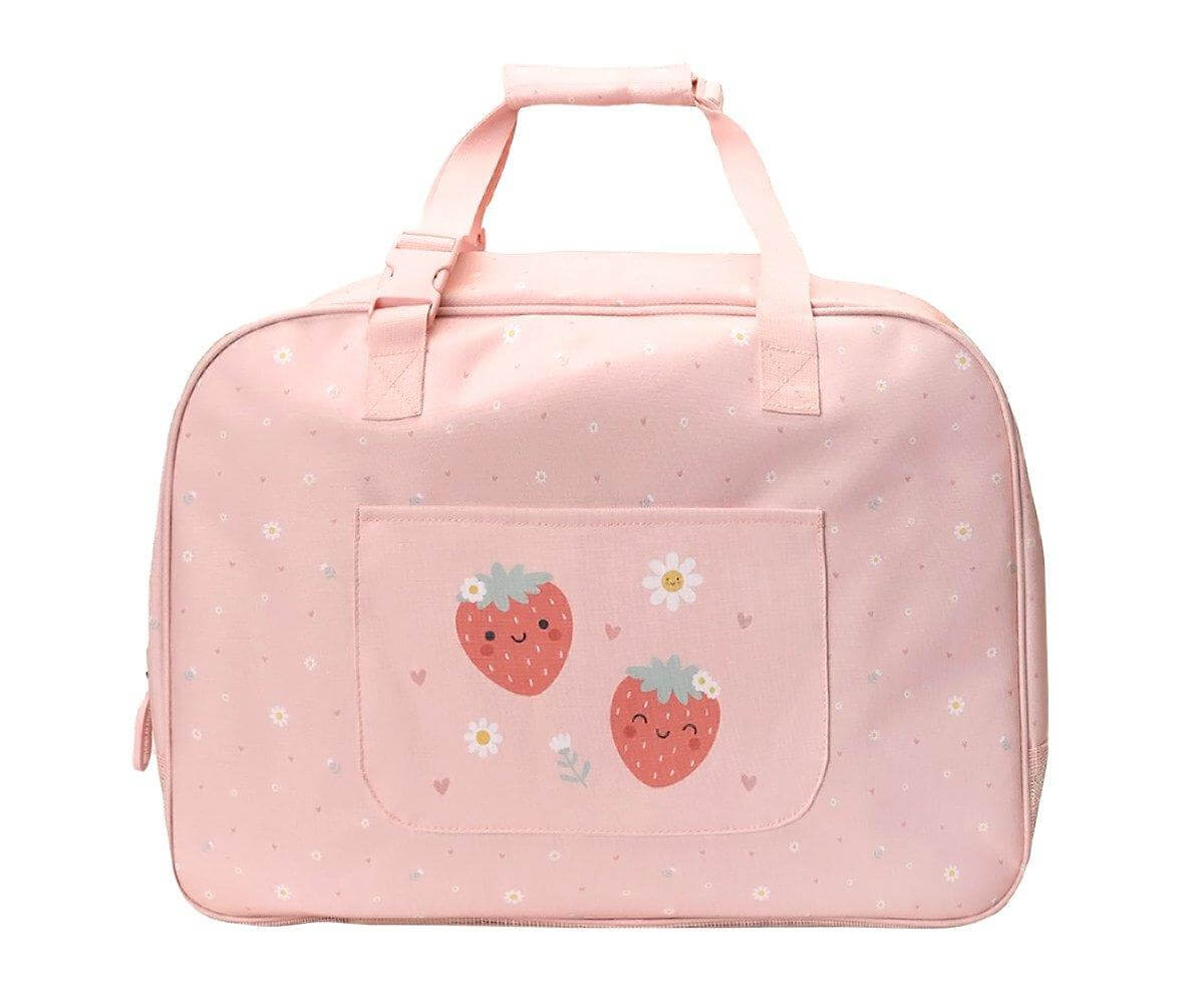 bolsa de praia anti-areia da marca Monneka no padrão Strawberries