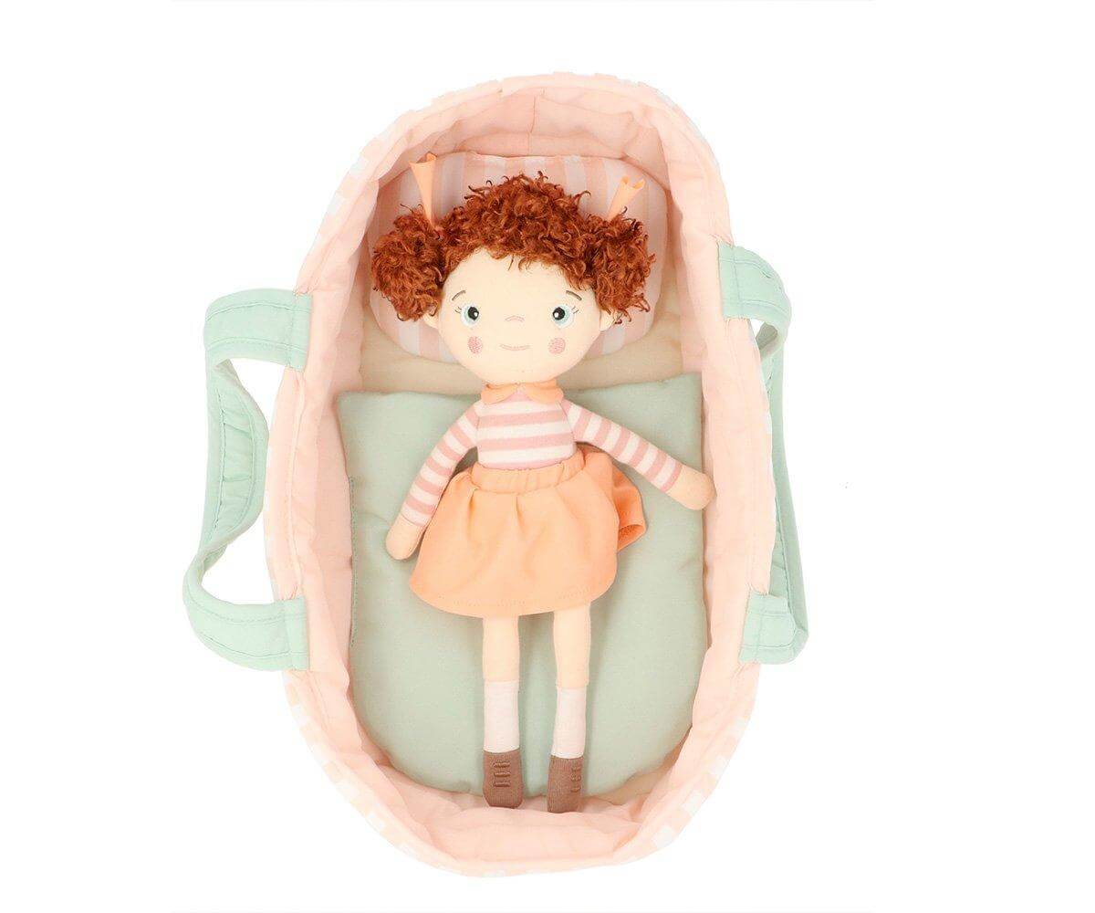 Boneca de pano My Little Friend Peach da marca Monneka na alcofa
