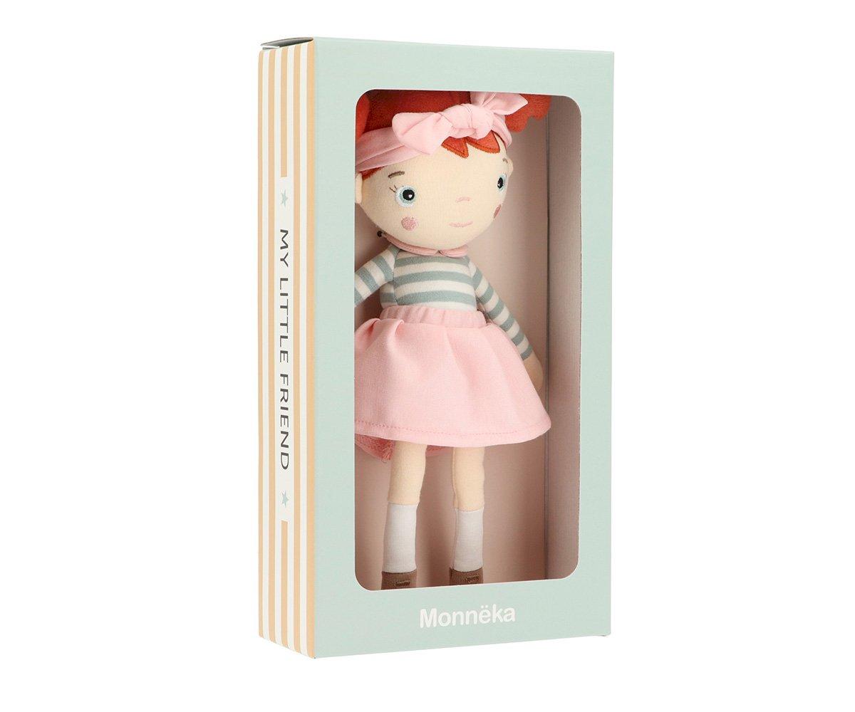 Boneca My Little Friend Rosa da marca Monneka na caixa