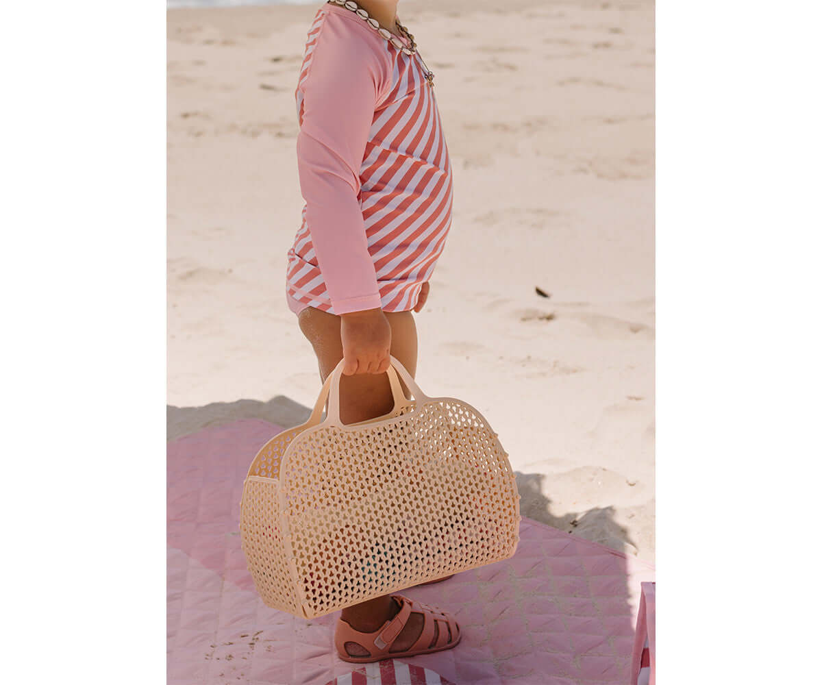 Camisola de Banho com Proteção Solar Stripes Bloom & Blush | Monneka