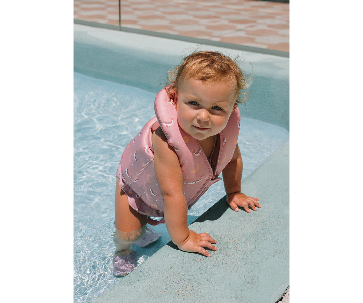 Colete Flutuador Infantil Whale Pink 1-2 anos | Monneka