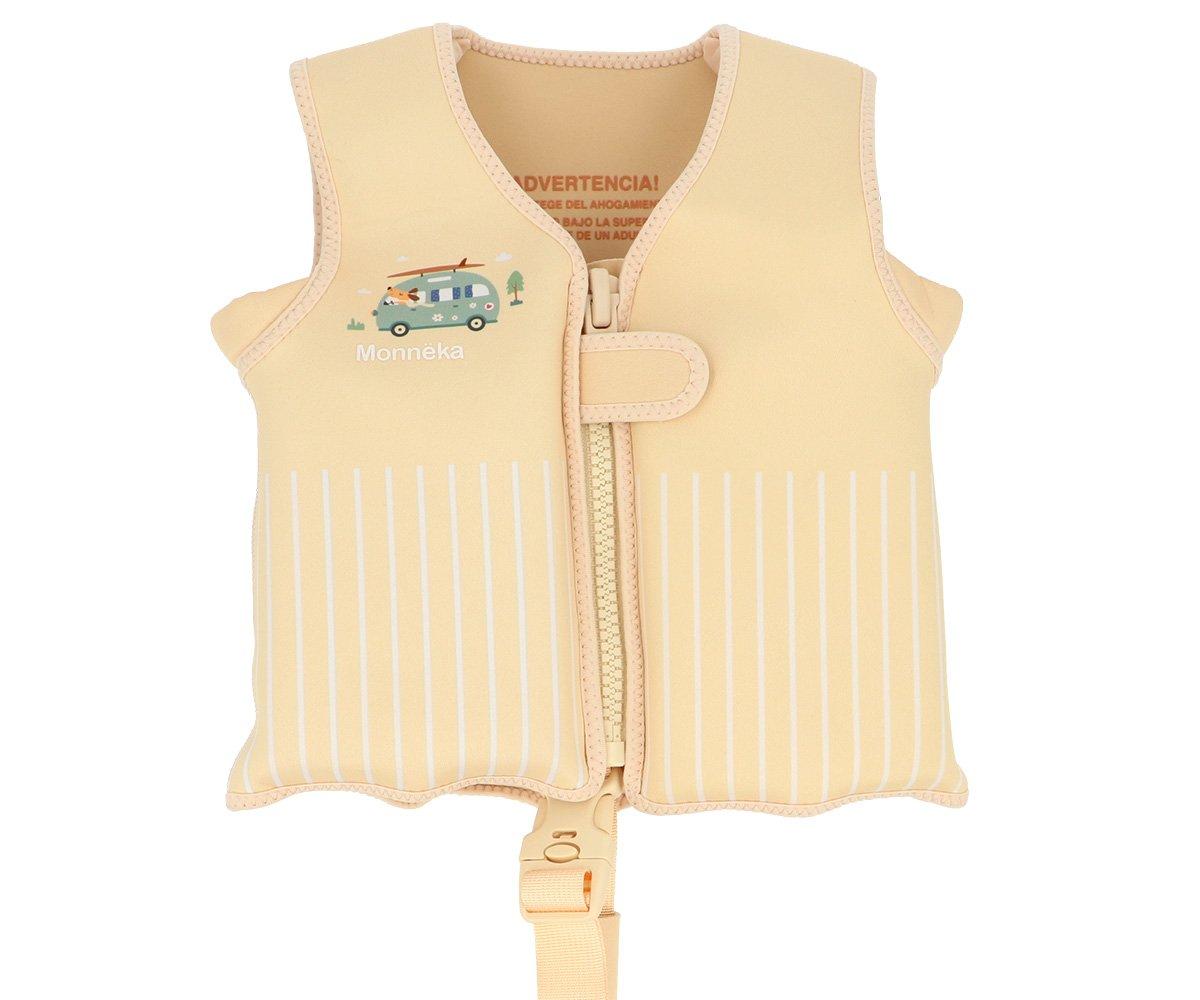 colete flutuador infantil da marca Monneka para bebés e crianças no padrão Surf Van