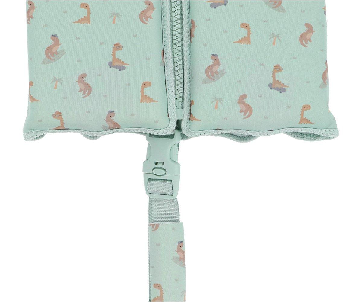 colete flutuador infantil da marca Monneka para bebés e crianças no padrão Cool Dinos vista inferior