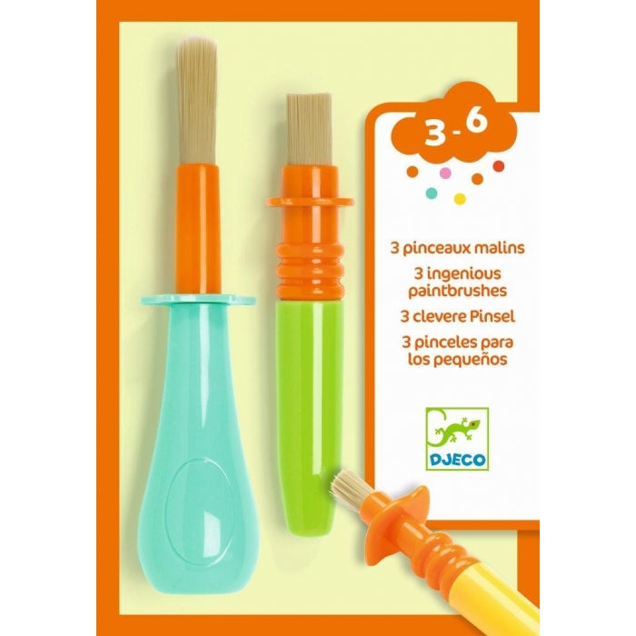 três pincéis de aprendizagem para bebés e crianças da marca Djeco