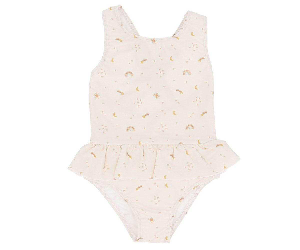 fato de banho infantil com folhos da marca monneka no padrão Starlight