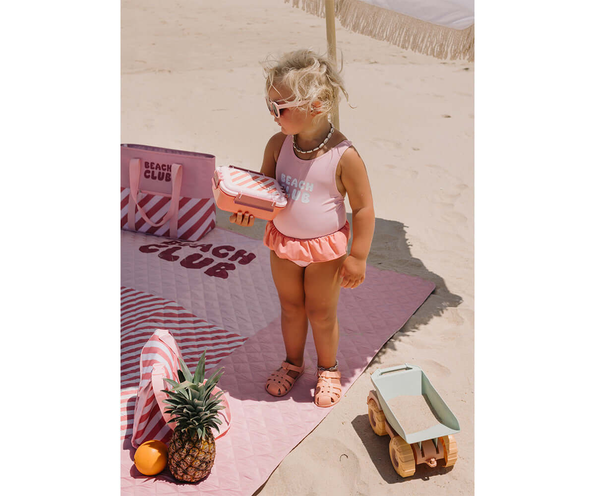 Fato de Banho com folhos Stripes Bloom & Blush | Monneka