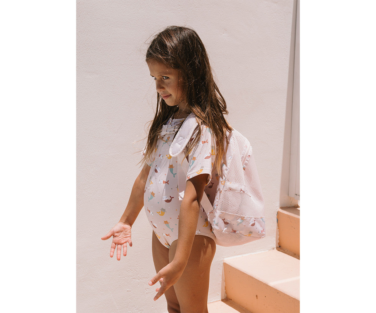 Mochila de Praia Infantil Anti-areia Mermaid Cats | Monneka