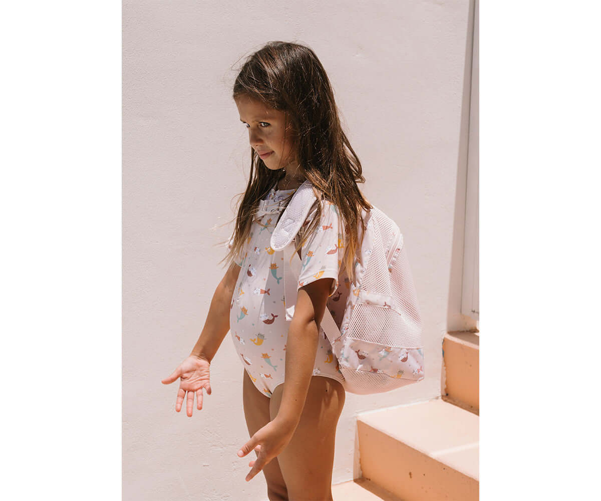 Mochila de Praia Infantil Anti-areia Mermaid Cats | Monneka