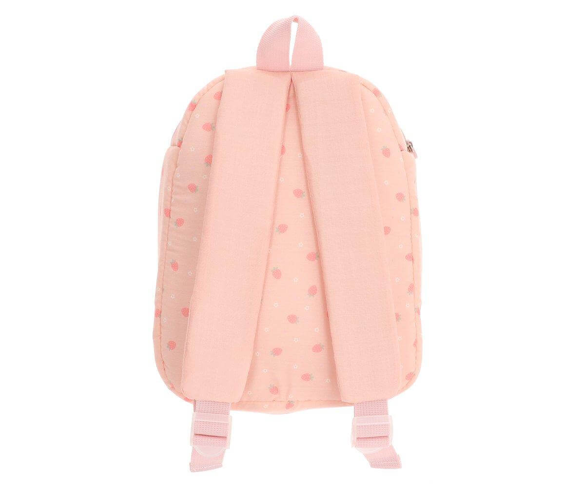 Mochila transporta Boneca Strawberries Rosa da marca Monneka vista traseira