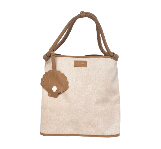 Mala de praia grande da gama premium na cor Camel com fundo anti-areia da marca Play and Store