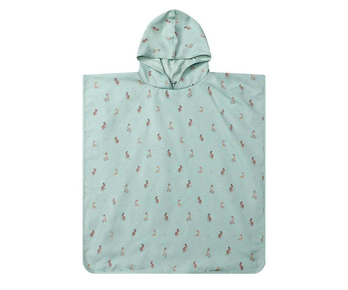 Poncho de praia infantil para bebés e crianças da marca Monneka no padrão cool dinos