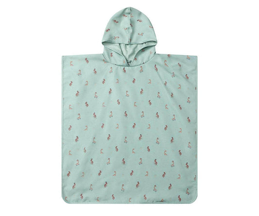 Poncho de praia infantil para bebés e crianças da marca Monneka no padrão cool dinos