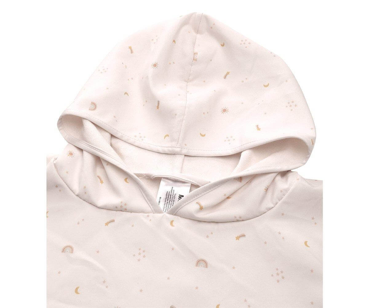 Poncho de praia infantil para bebés e crianças da marca Monneka no padrão starlight com capuz