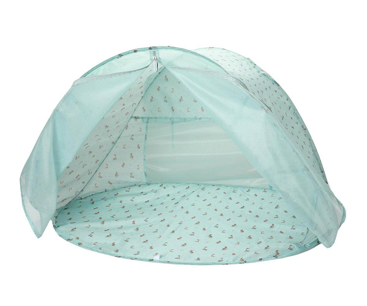 Tenda de praia infantil para bebés e crianças da marca monneka no padrão cool dinos