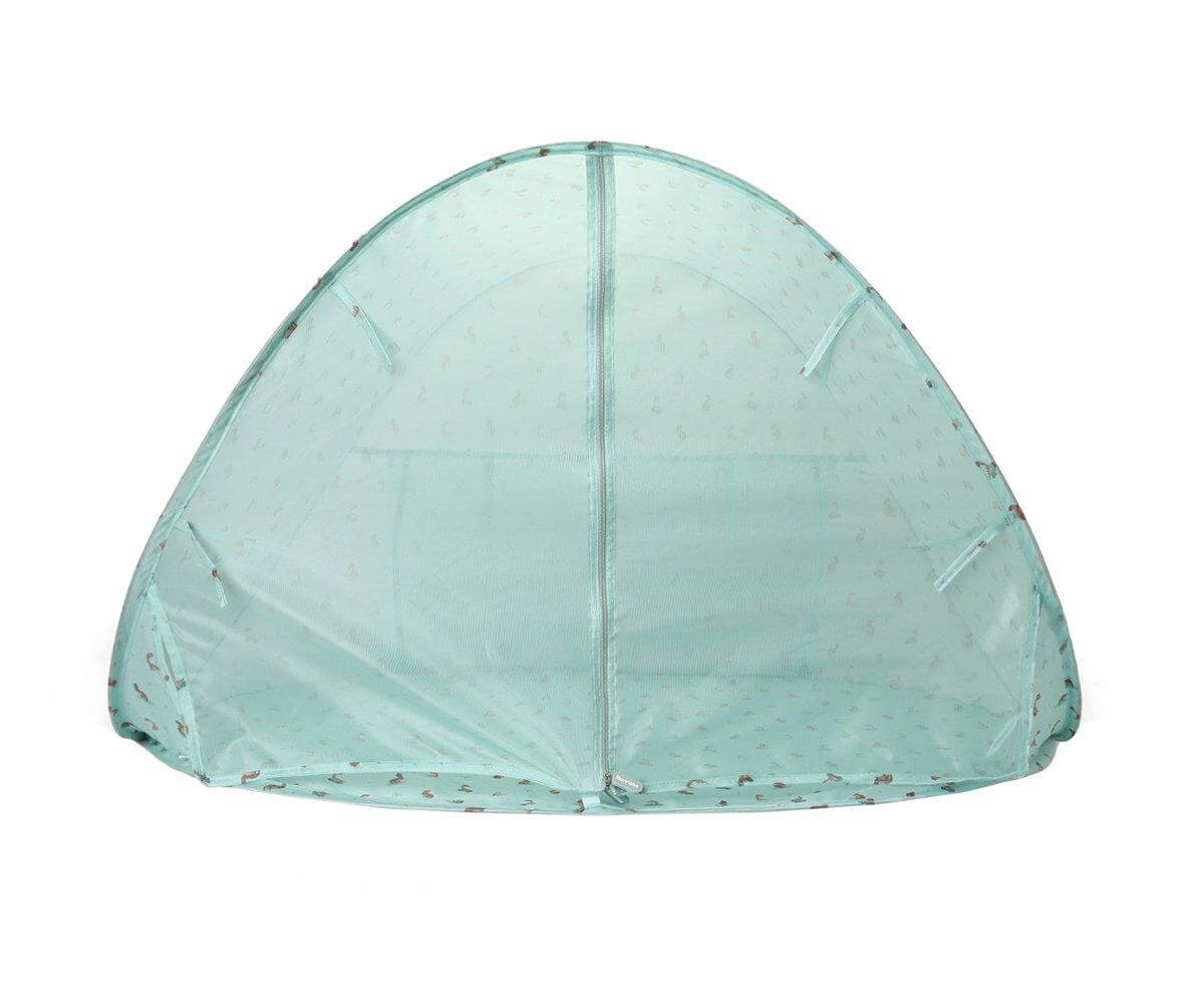 Tenda de praia infantil para bebés e crianças da marca monneka no padrão cool dinos vista lateral
