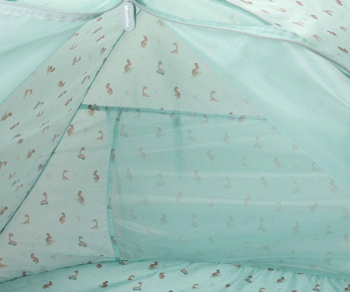 Tenda de praia infantil para bebés e crianças da marca monneka no padrão cool dinos vista interior