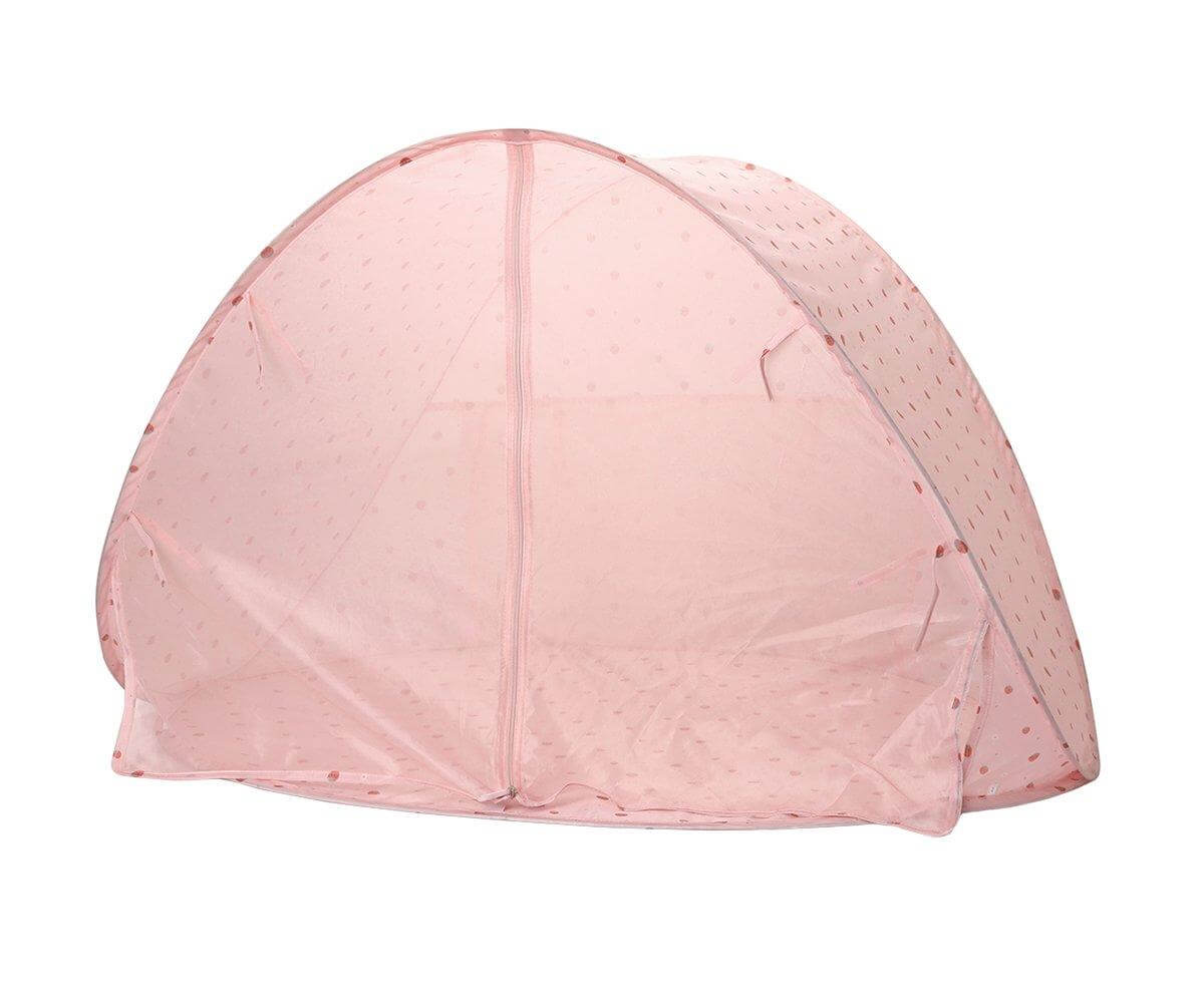Tenda de praia infantil para bebés e crianças da marca monneka no padrão strawberries fechada