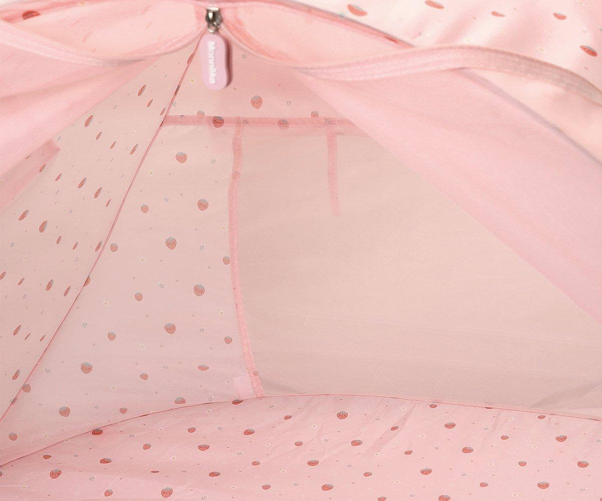 Tenda de praia infantil para bebés e crianças da marca monneka no padrão strawberries vista interior