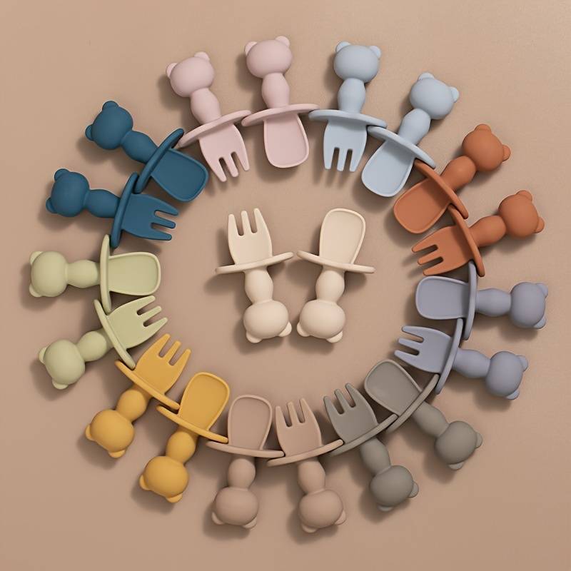 Pack de Colher e Garfo de Treino Blush Pink