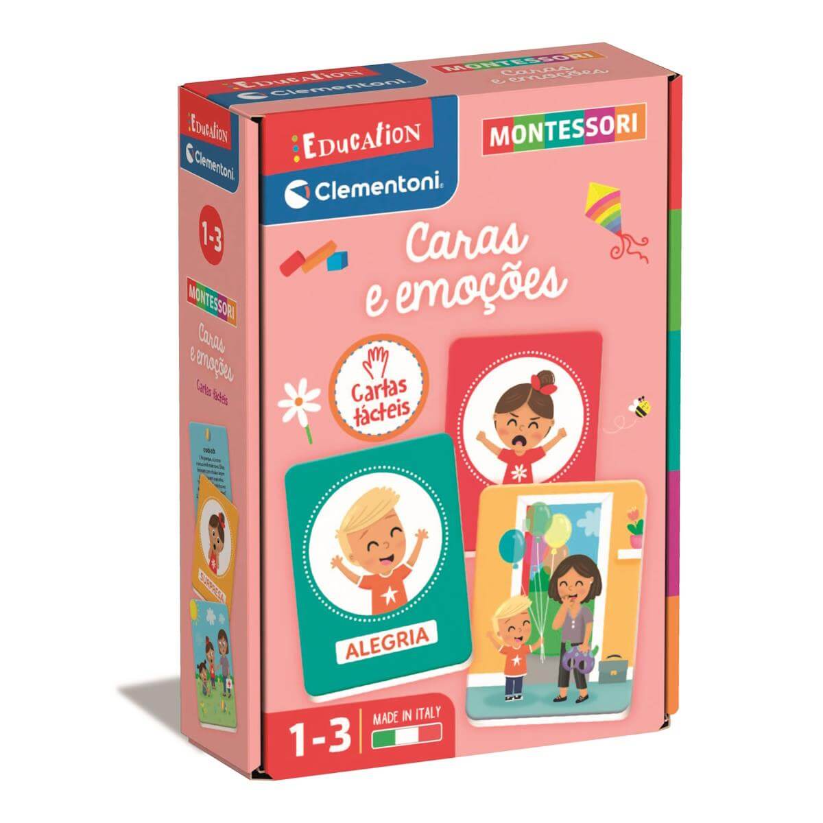 Cartas táteis para jogar com crianças e ficarem a conhecer as emoções da marca clementoni