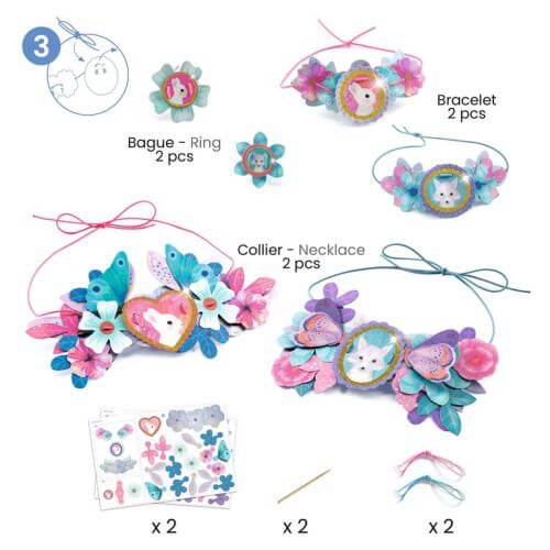 Kit de 5 atividades de artesanato para crianças da marca Djeco Atividade 4 pulseiras