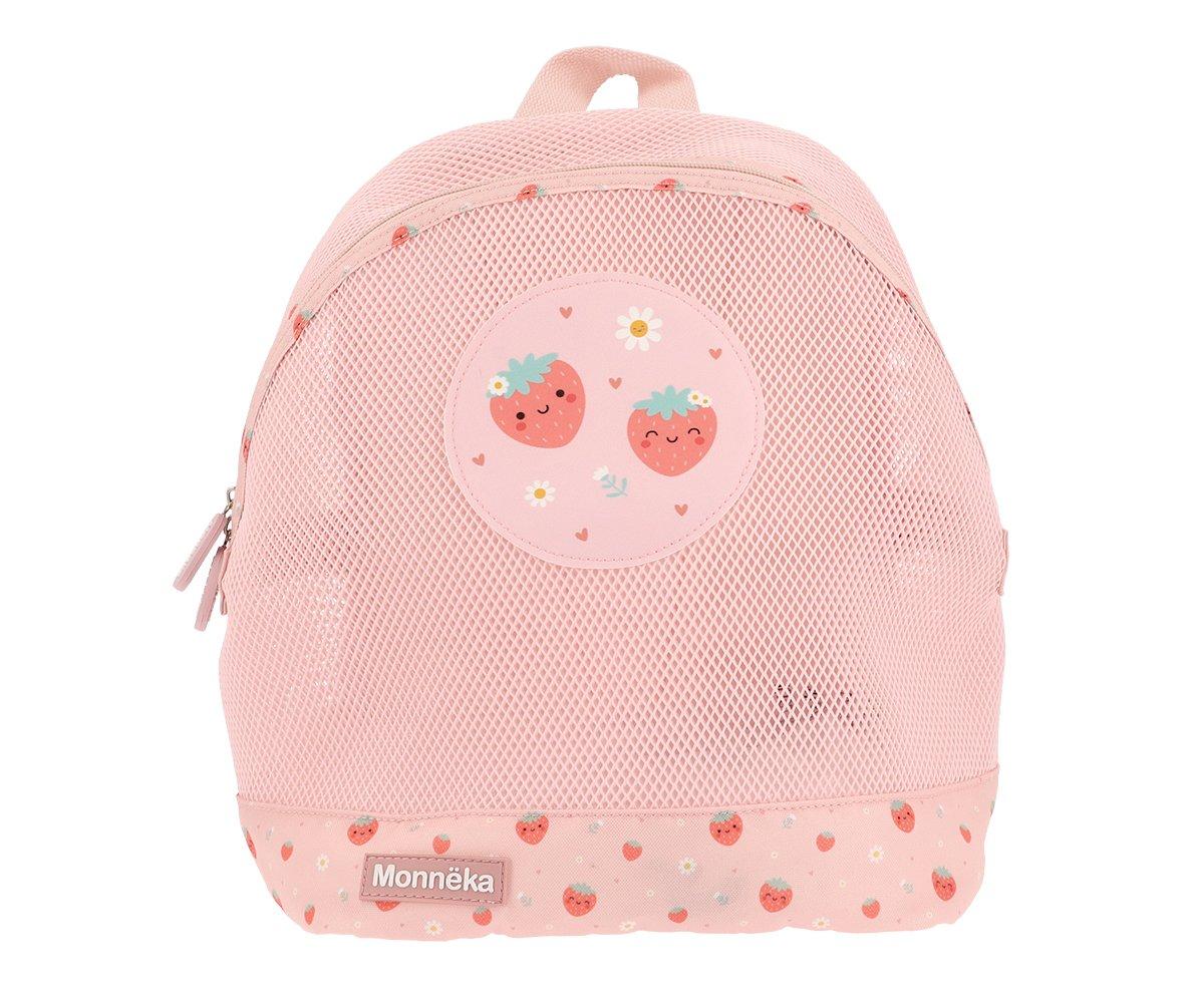 Mochila de praia infantil da marca Monneka no padrão Strawberries