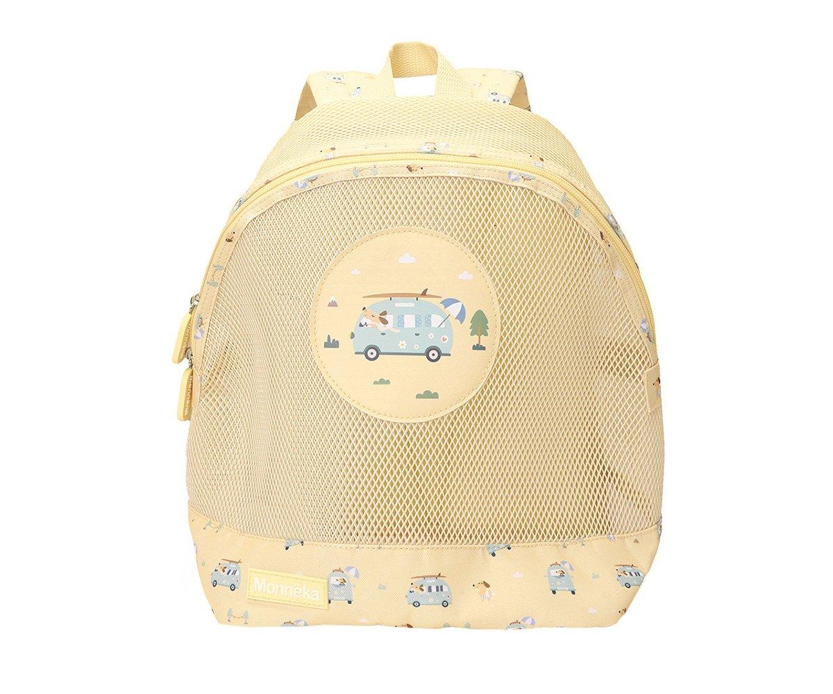 Mochila de praia infantil da marca Monneka no padrão Surf Van