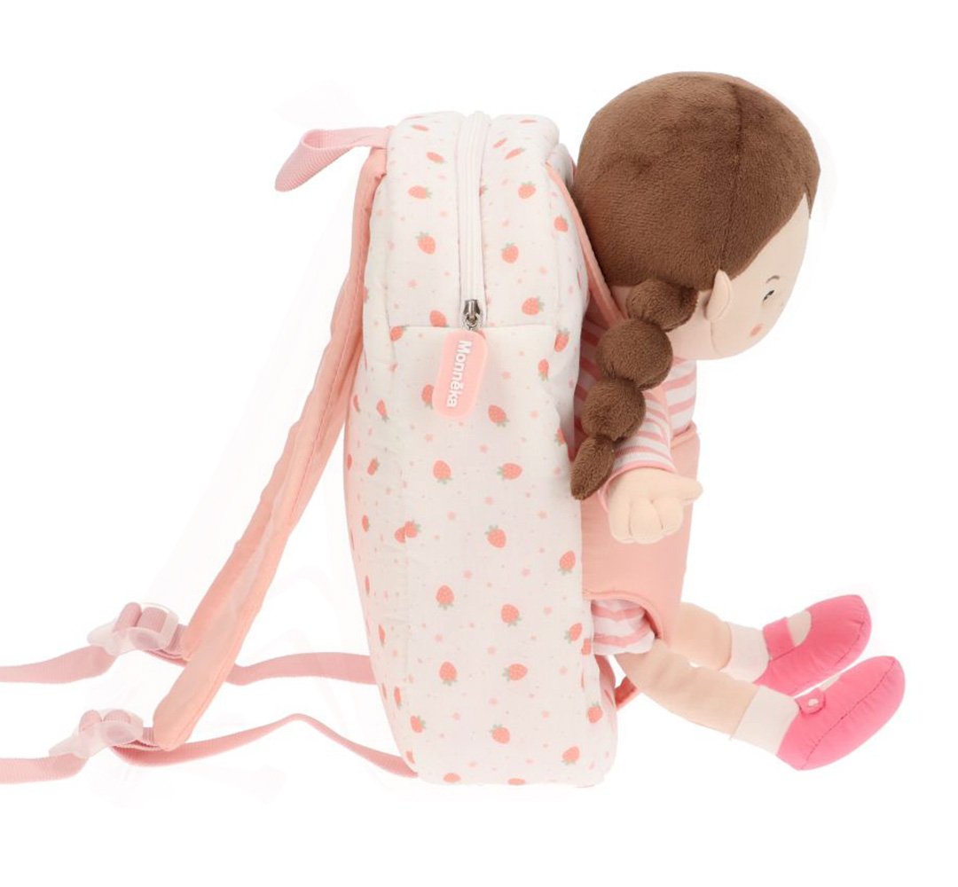 Boneca Lola com Mochila de transporte Strawberries branca | Monneka