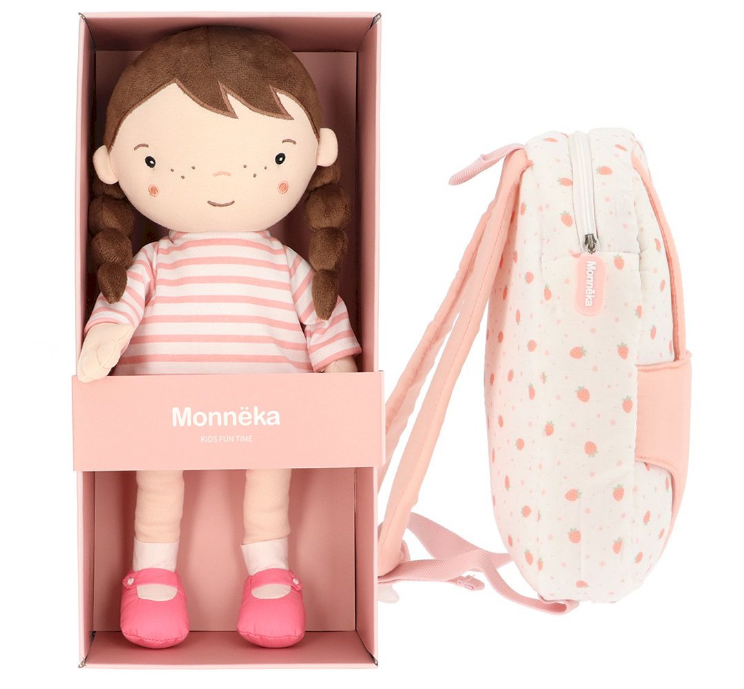 Boneca Lola com Mochila de transporte Strawberries branca | Monneka