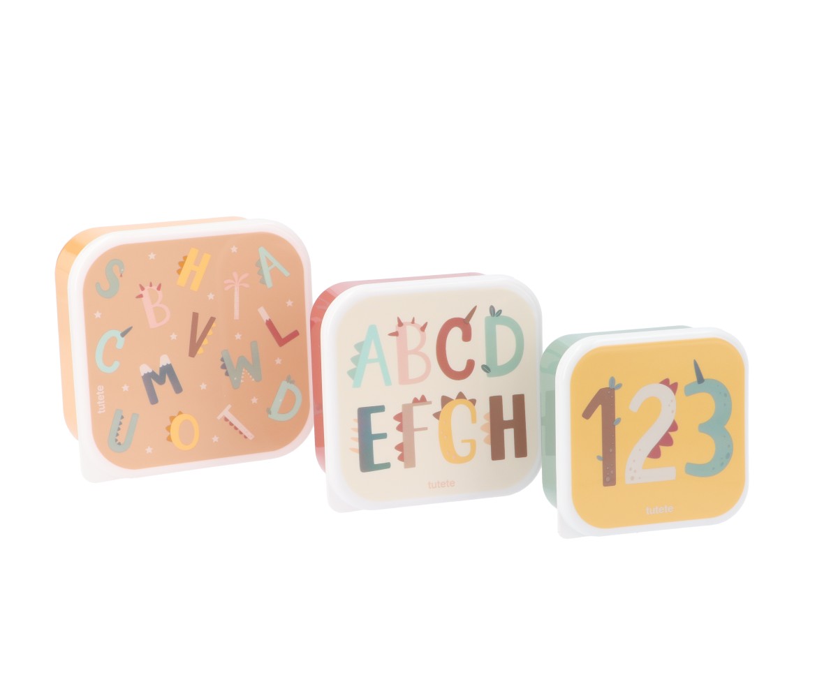 Pack de 3 caixas de Refeição Funny Letters | Tutete