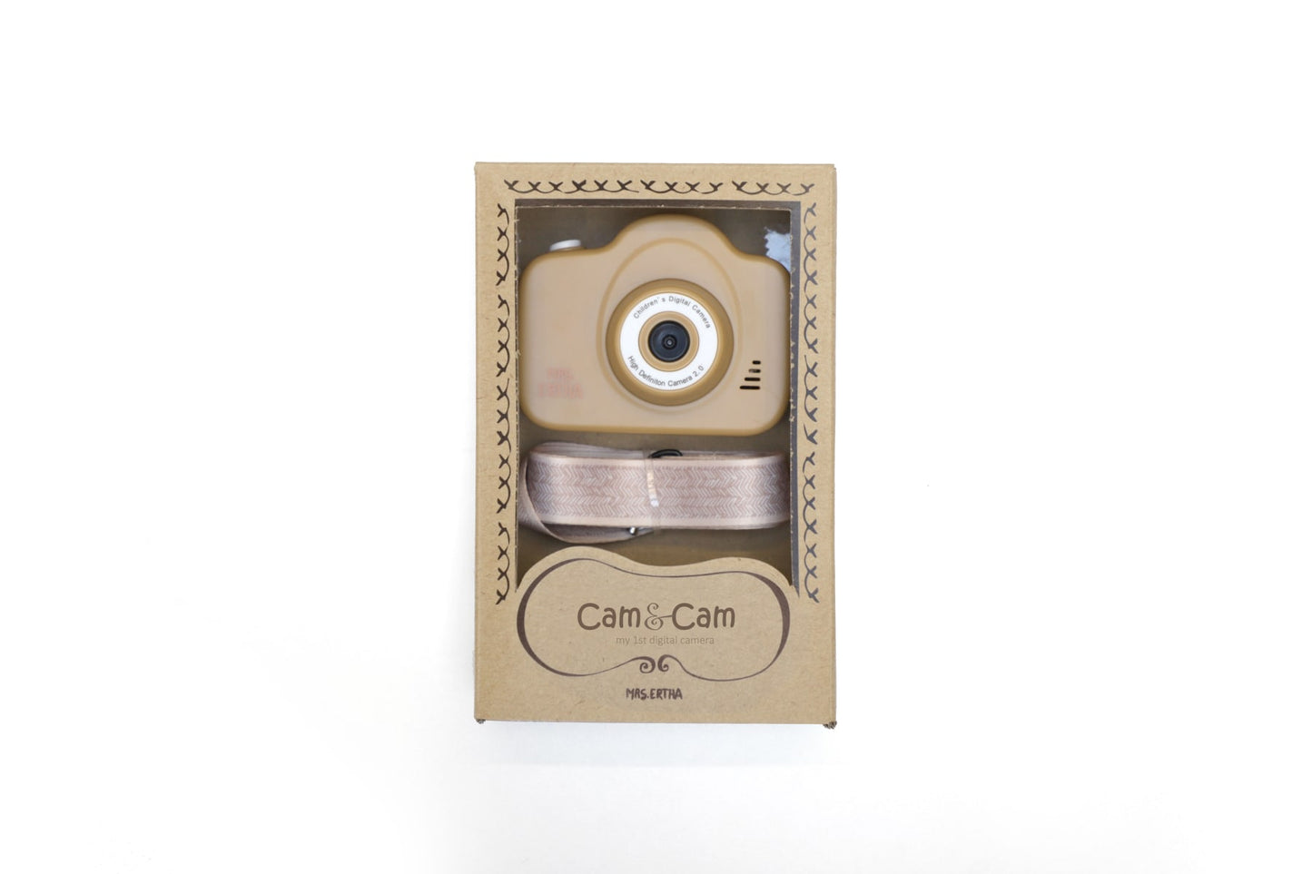 Máquina fotográfica infantil para crianças com fotografias, filme, jogos e molduras na cor Peanut Indy da marca Mrs Ertha