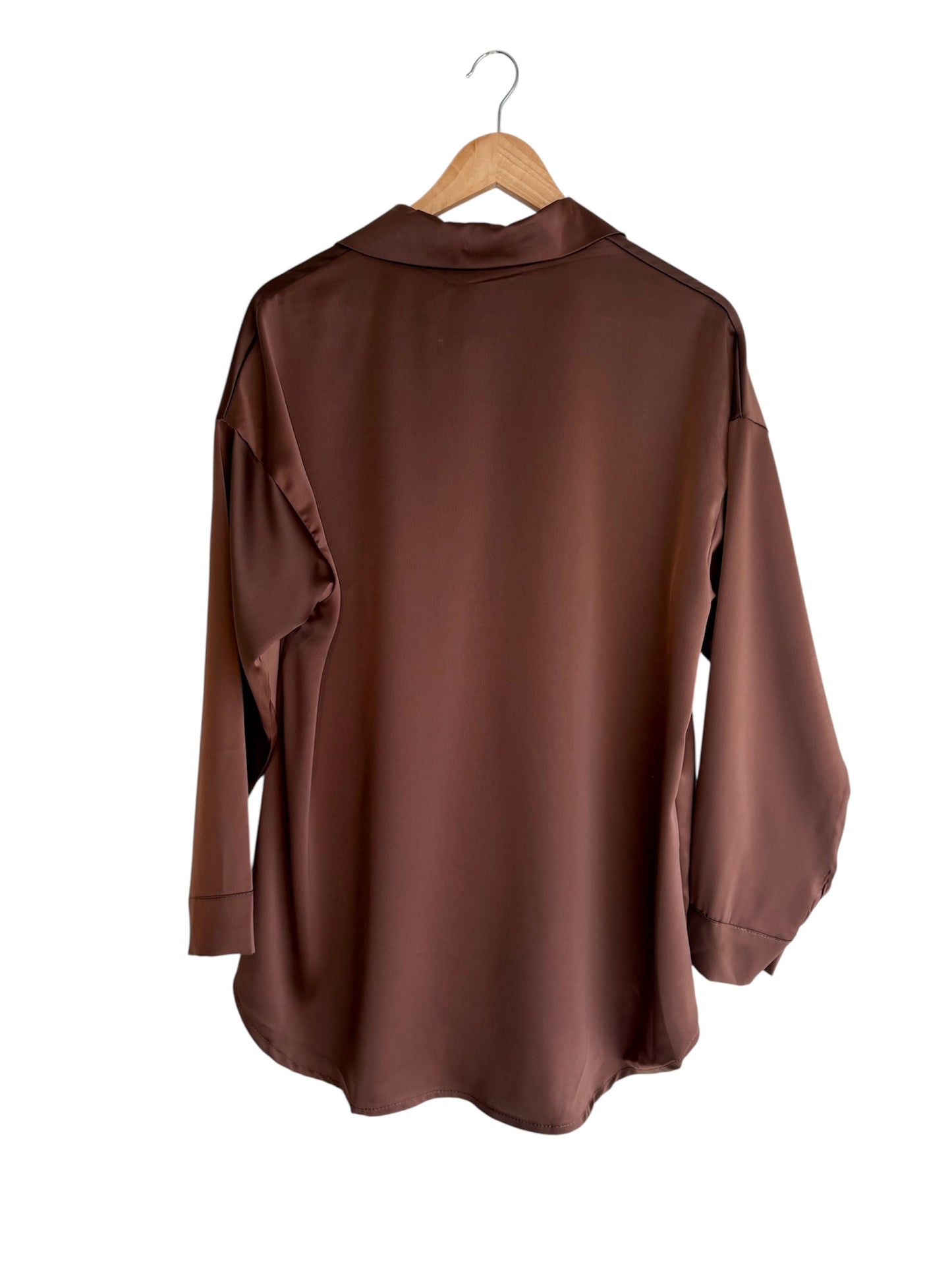 Conjunto calças, camisa e top castanho | Minhámê