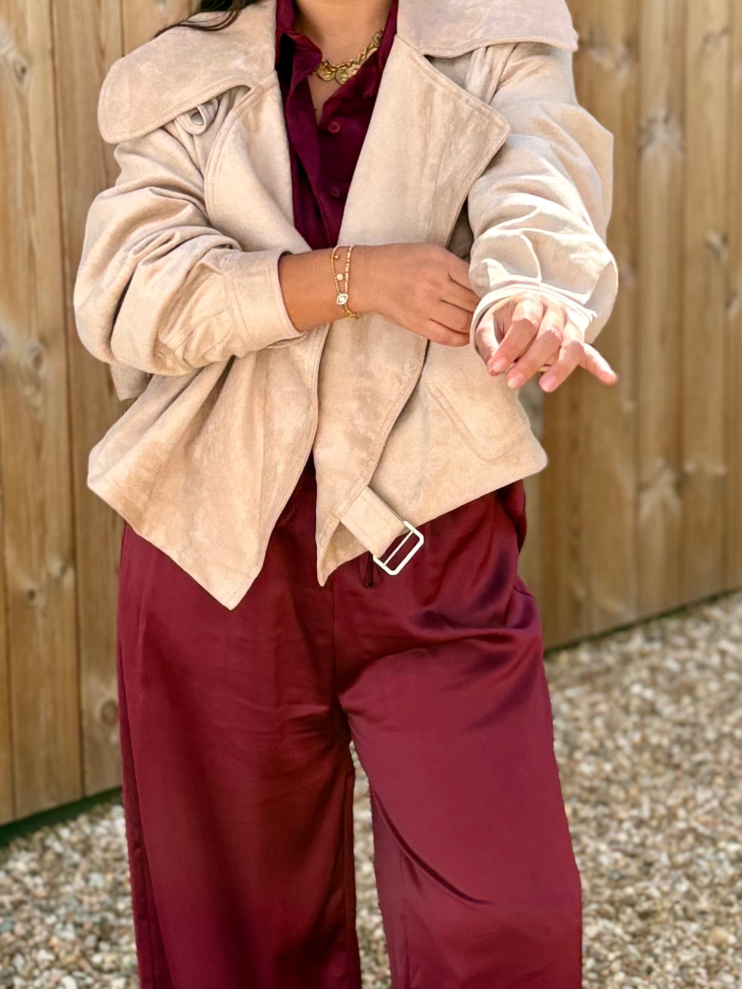 Casaco Biker pele de pêssego Castanho | Minhámê