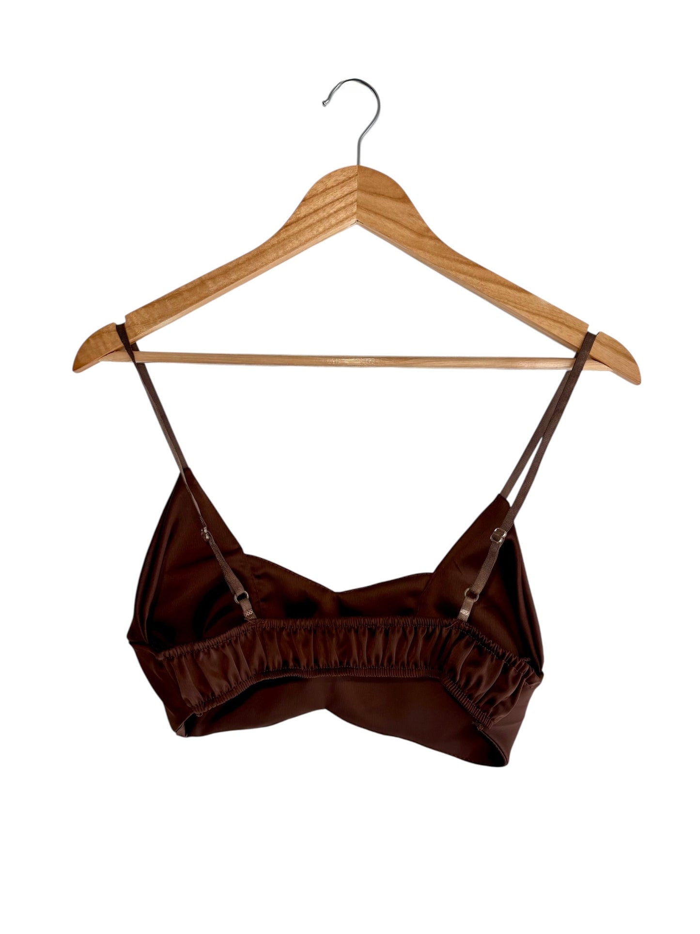 Conjunto calças, camisa e top castanho | Minhámê