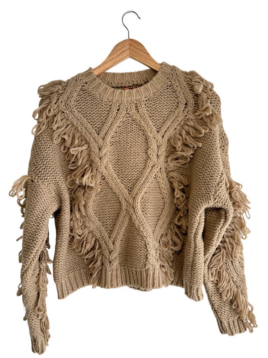 Camisola de malha texturada bege | Minhámê