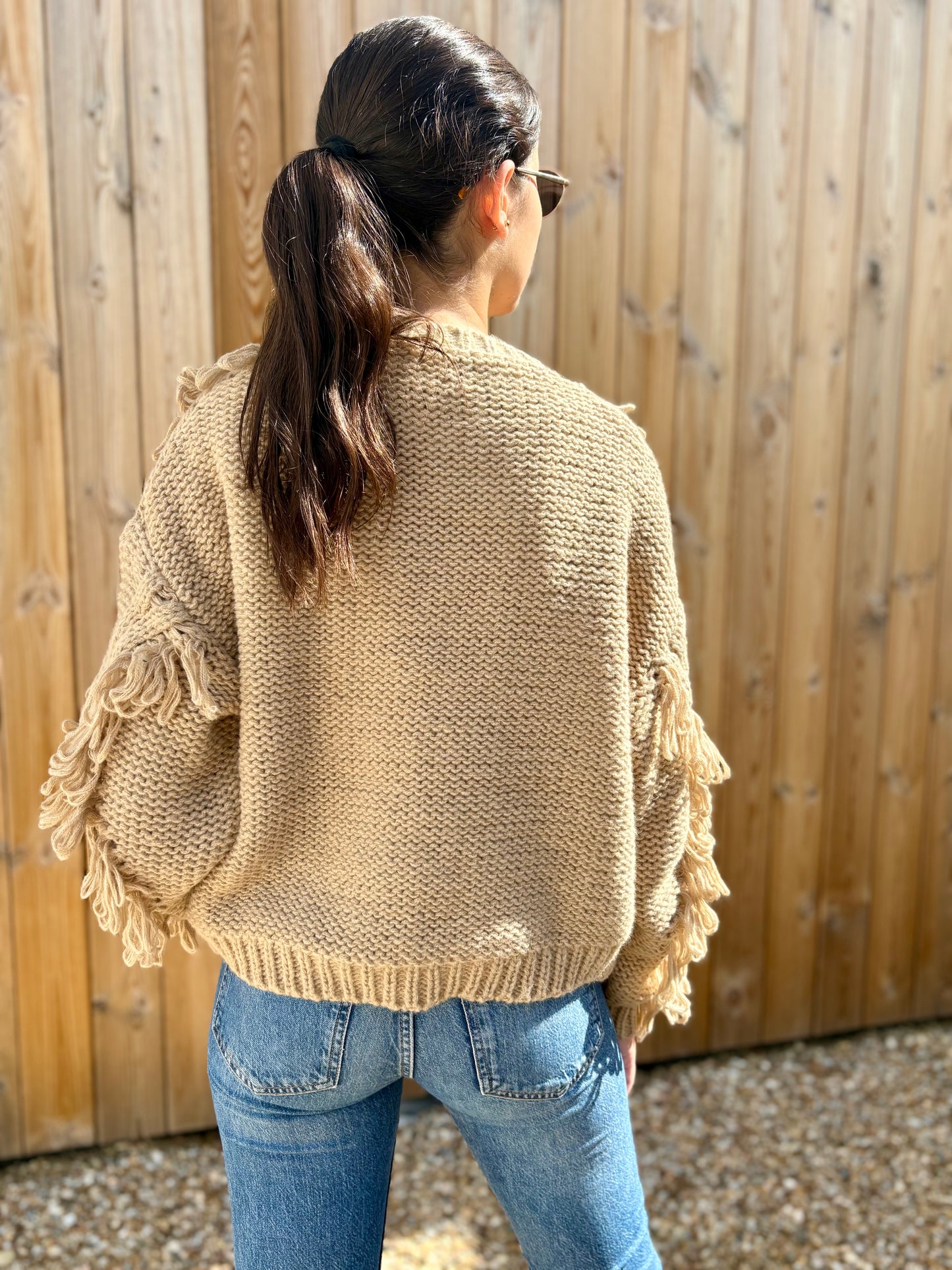 Camisola de malha texturada creme | Minhámê