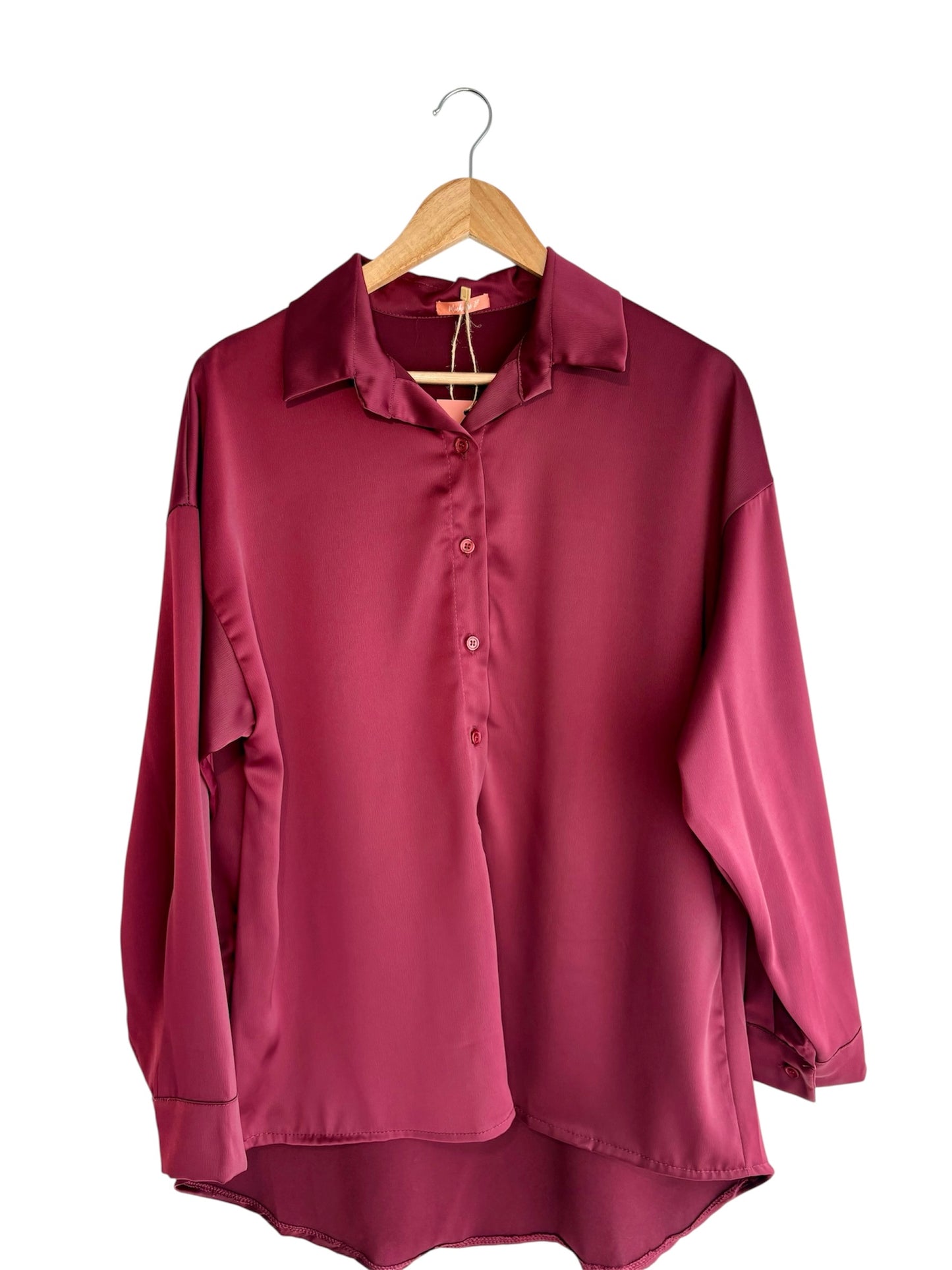 Conjunto calças, camisa e top burgundy | Minhámê